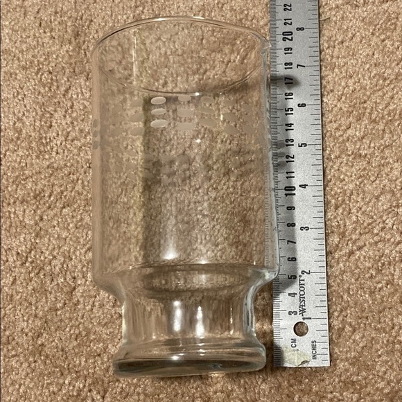 Clear Glass Martini Pitcher, Mid-Century Modern Barware, 34 oz Etched Design - Picture 3 of 3